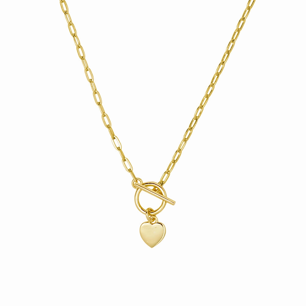 Necklace-  Fob Chain  Heart Pendant