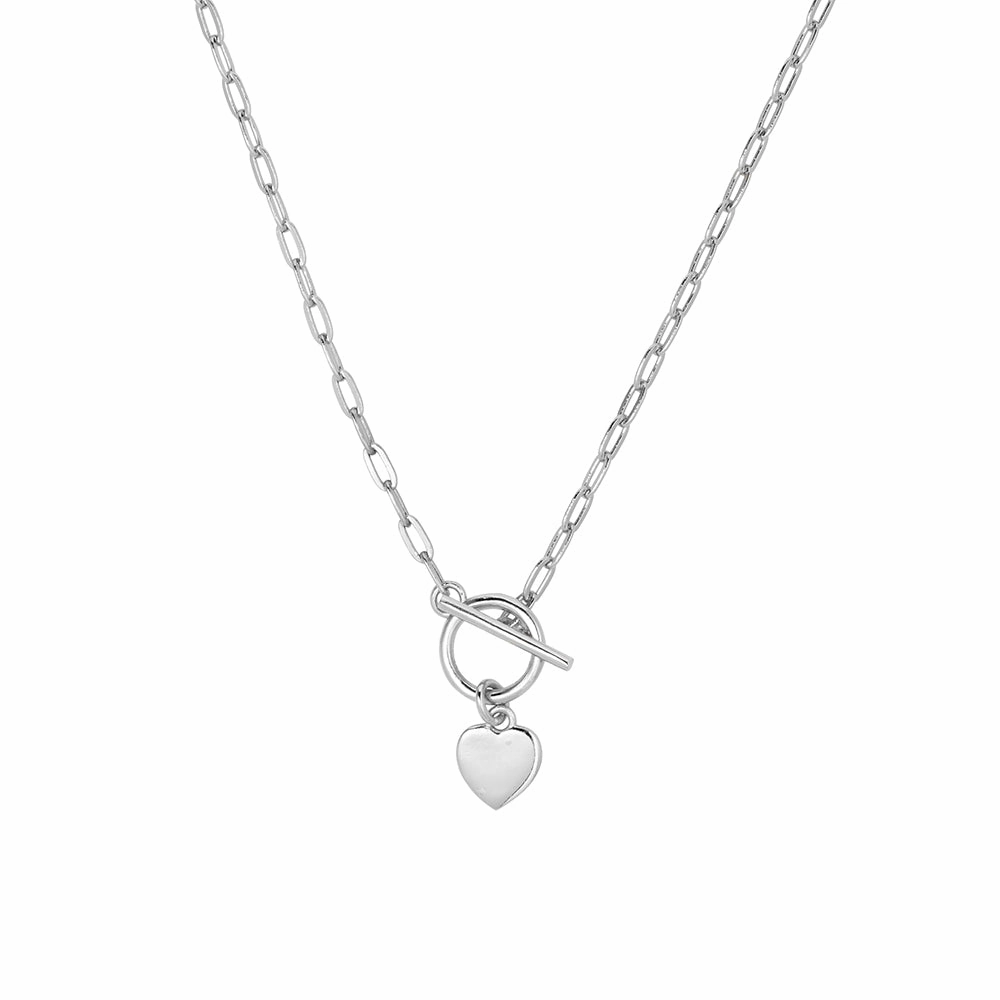 Necklace-  Fob Chain  Heart Pendant