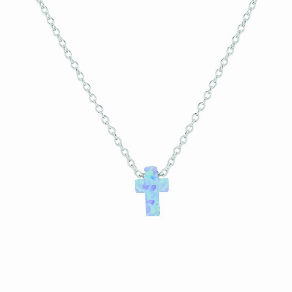 Necklace-  Opalite Cross