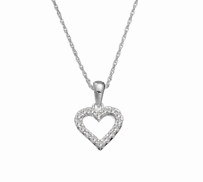 Necklace - Tiny Treasures CZ Heart Pendant   Chain