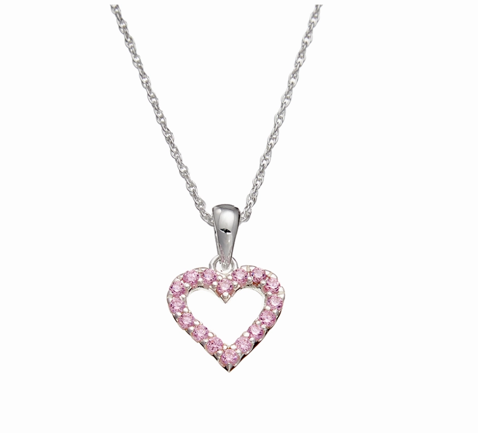 Necklace - Tiny Treasures CZ Heart Pendant   Chain