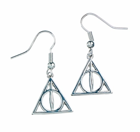 Official Harry Potter Sterling Silver Deathly Hallows Drop Earrings