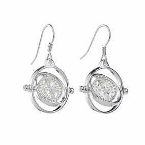 Official Harry Potter Sterling Silver Time Turner Embellished Drop Earrings