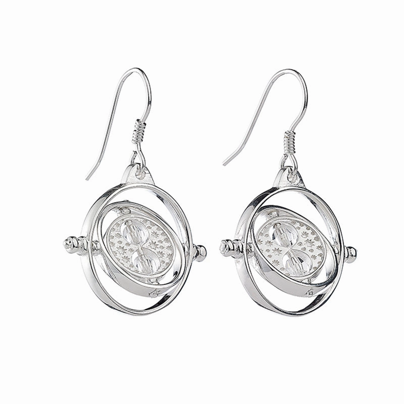 Official Harry Potter Sterling Silver Time Turner Embellished Drop Earrings