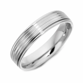 Palladium 5mm Engraved Wedding Ring