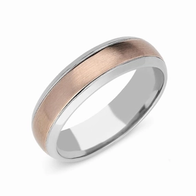 Palladium and Rose Gold 6mm Wedding Ring
