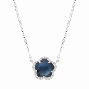 Pasquale Bruni Bon Ton Je T'Aime 18ct White Gold London Blue Topaz Diamond Necklace D