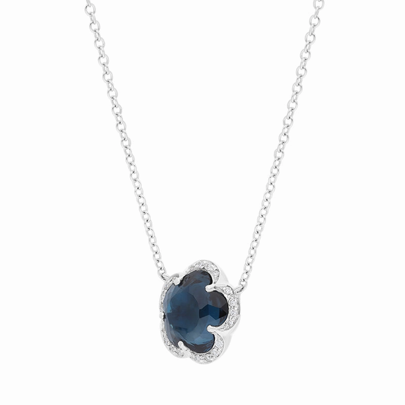 Pasquale Bruni Bon Ton Je T'Aime 18ct White Gold London Blue Topaz Diamond Necklace D