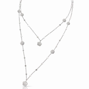 Pasquale Bruni Figlia Dei Fiori 18ct White Gold 1.50ct Diamond Sautoir Necklace