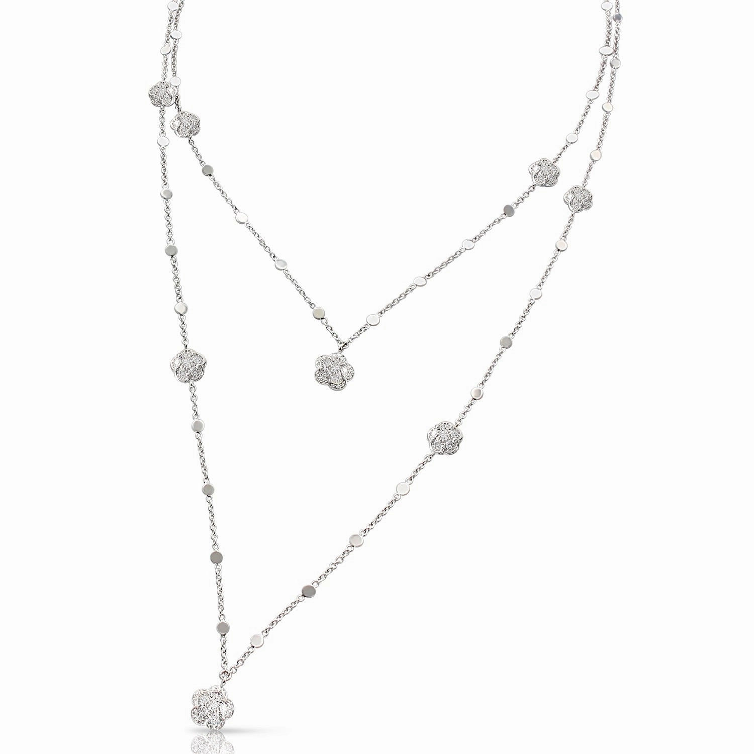 Pasquale Bruni Figlia Dei Fiori 18ct White Gold 1.50ct Diamond Sautoir Necklace