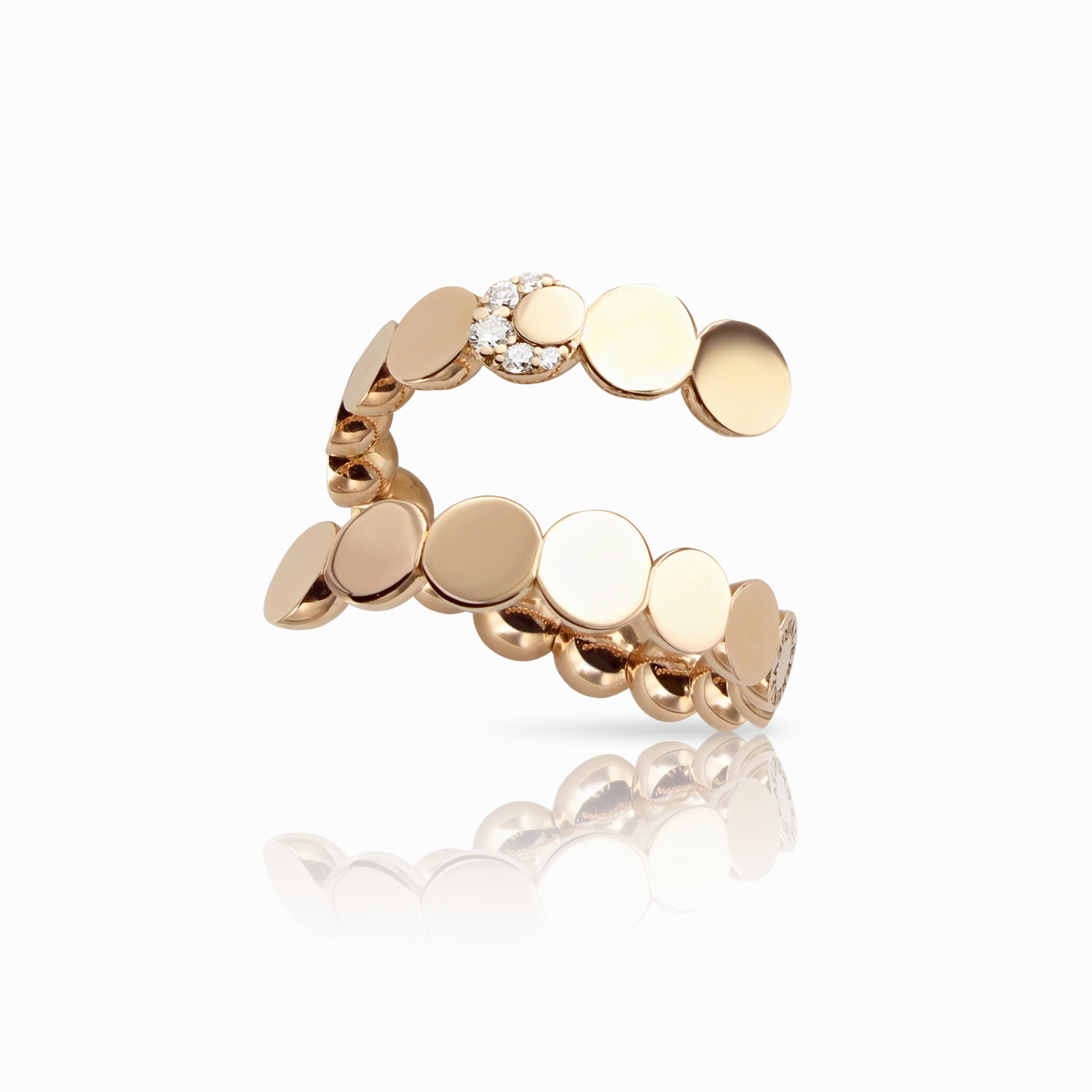 Pasquale Bruni Luce 18ct Rose Gold Diamond Crossover Ring