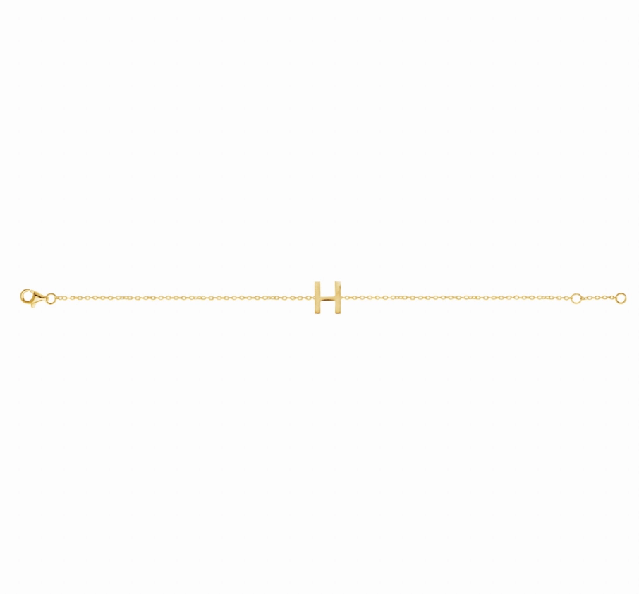 Petite Initial Letter Gold Plated Bracelet