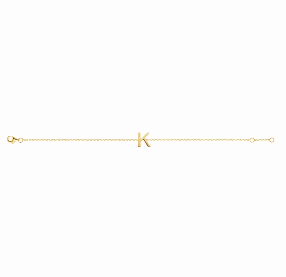 Petite Initial Letter Gold Plated Bracelet