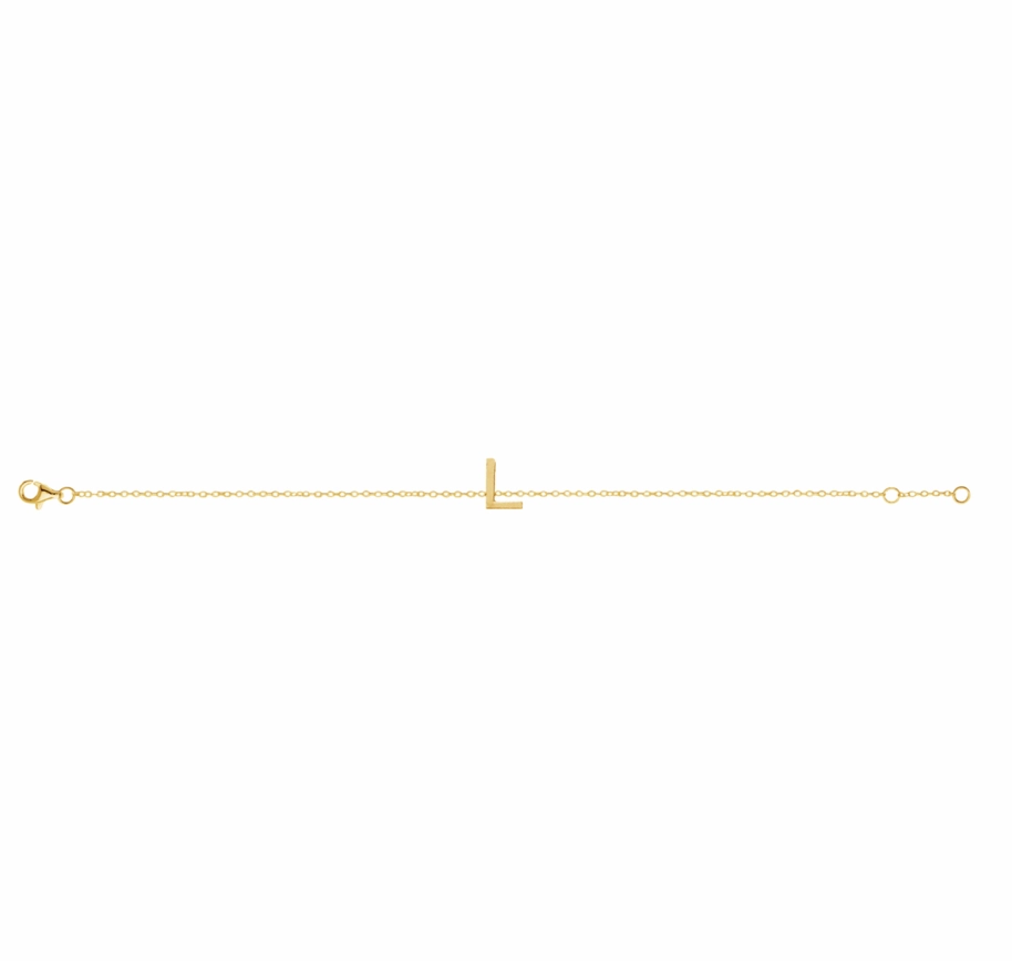 Petite Initial Letter Gold Plated Bracelet
