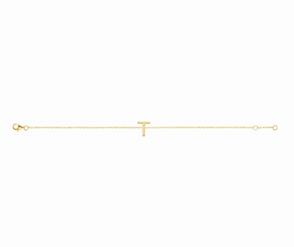 Petite Initial Letter Gold Plated Bracelet
