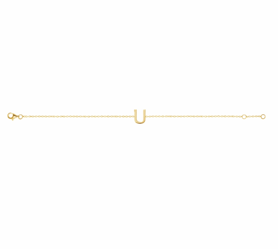Petite Initial Letter Gold Plated Bracelet