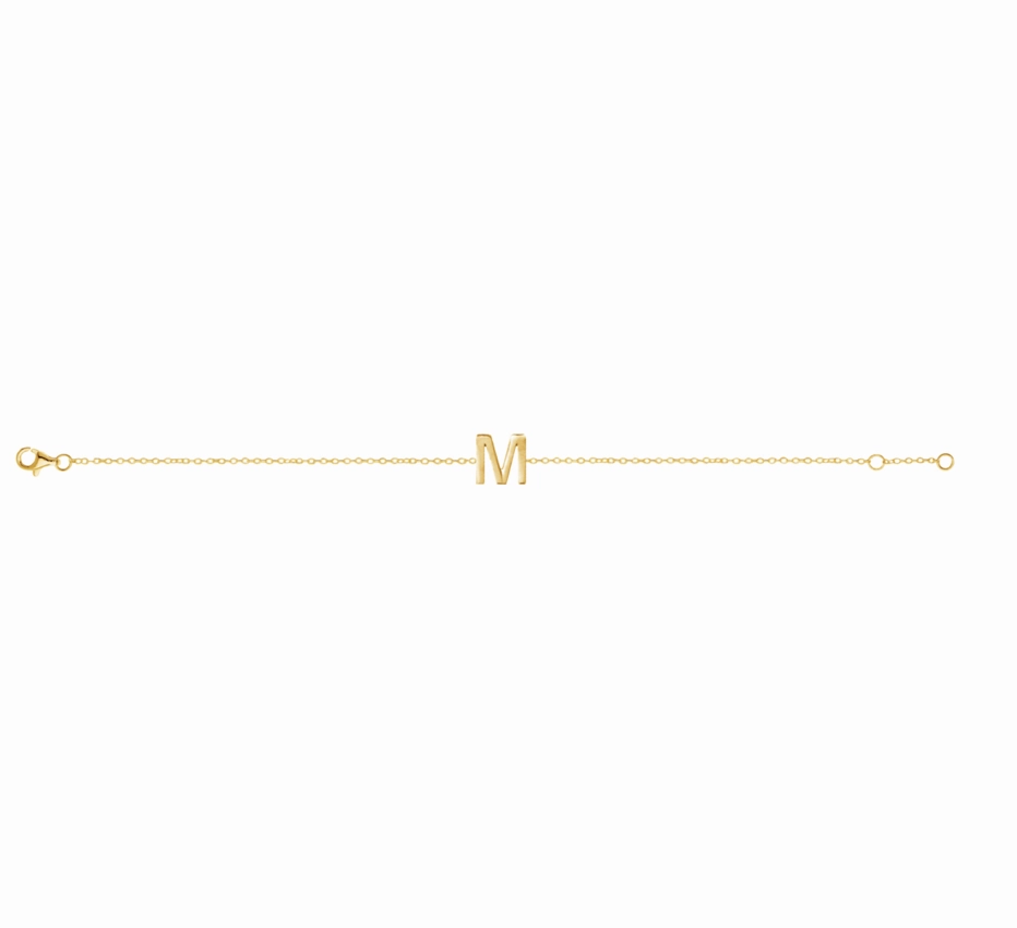 Petite Initial Letter Gold Plated Bracelet
