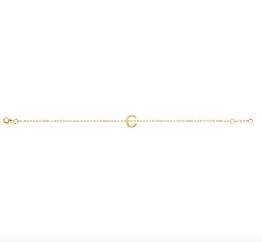 Petite Initial Letter Gold Plated Bracelet