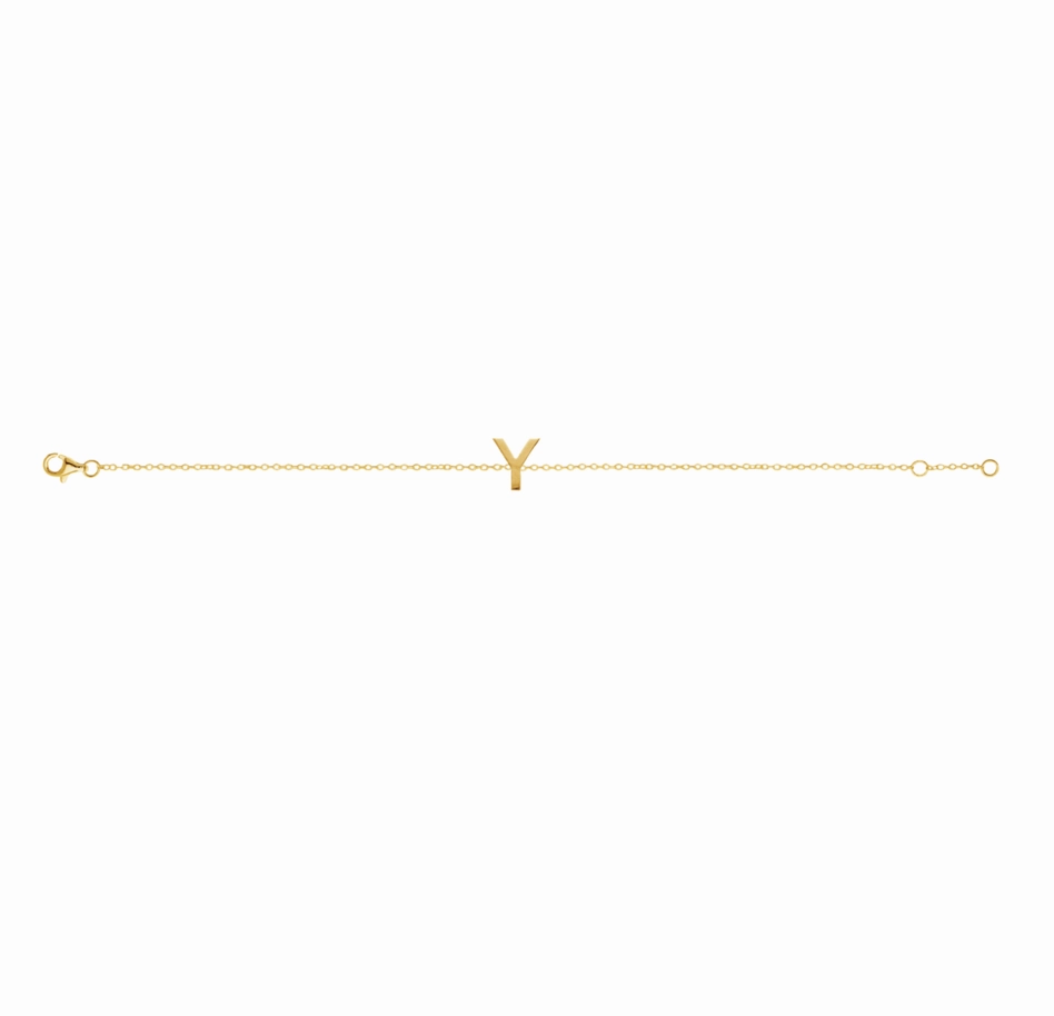 Petite Initial Letter Gold Plated Bracelet