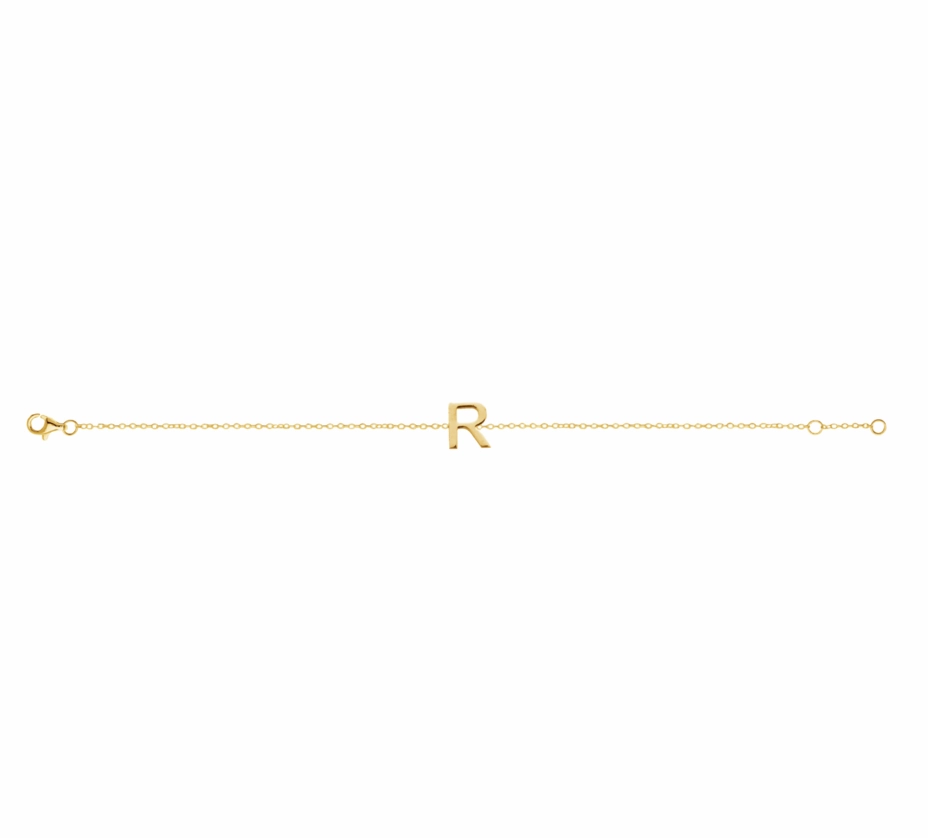 Petite Initial Letter Gold Plated Bracelet