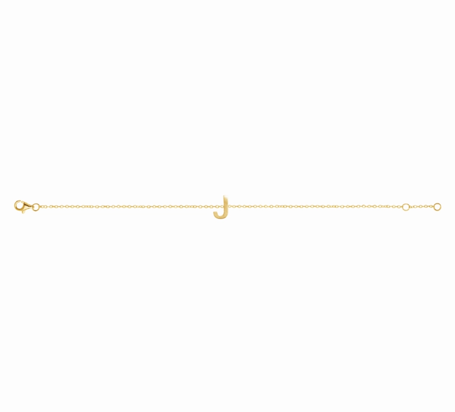 Petite Initial Letter Gold Plated Bracelet