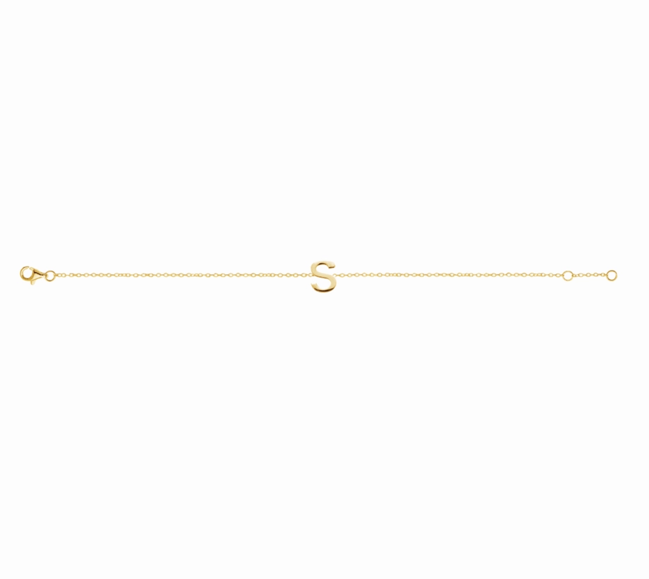 Petite Initial Letter Gold Plated Bracelet