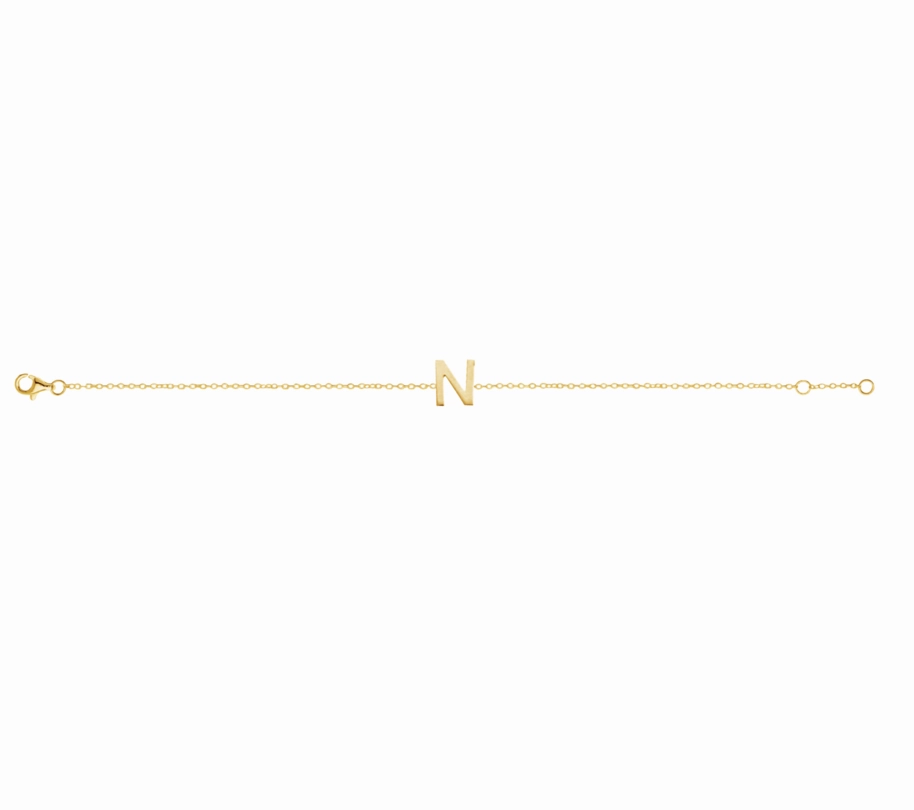 Petite Initial Letter Gold Plated Bracelet