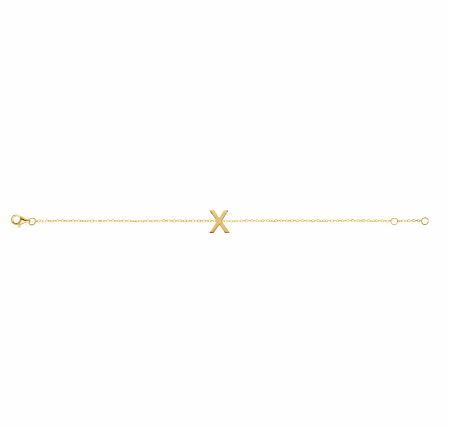 Petite Initial Letter Gold Plated Bracelet