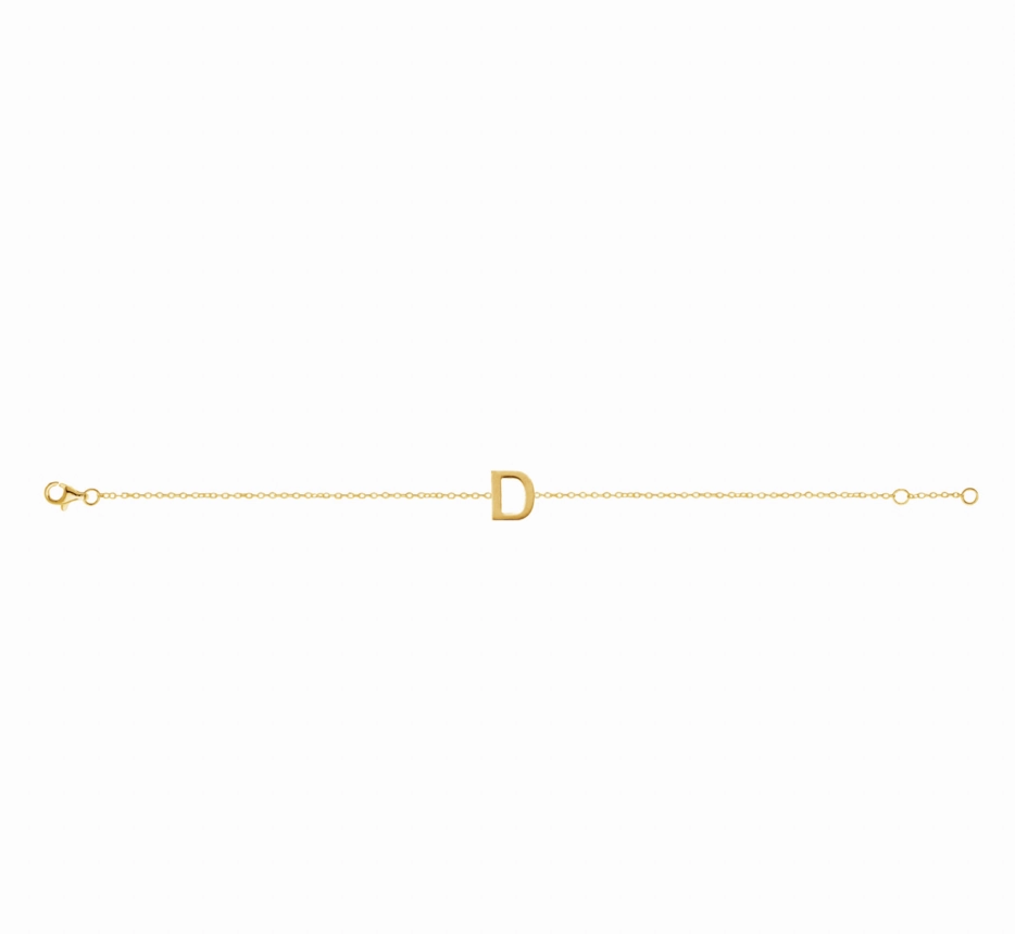 Petite Initial Letter Gold Plated Bracelet