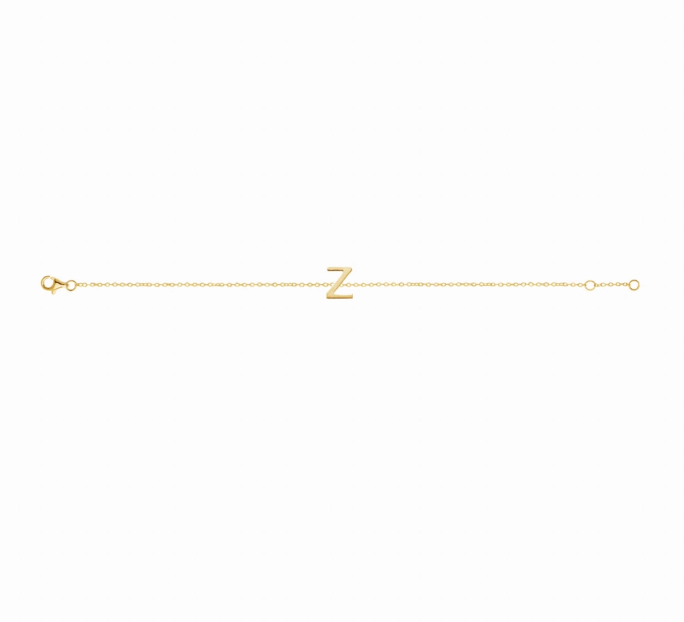 Petite Initial Letter Gold Plated Bracelet