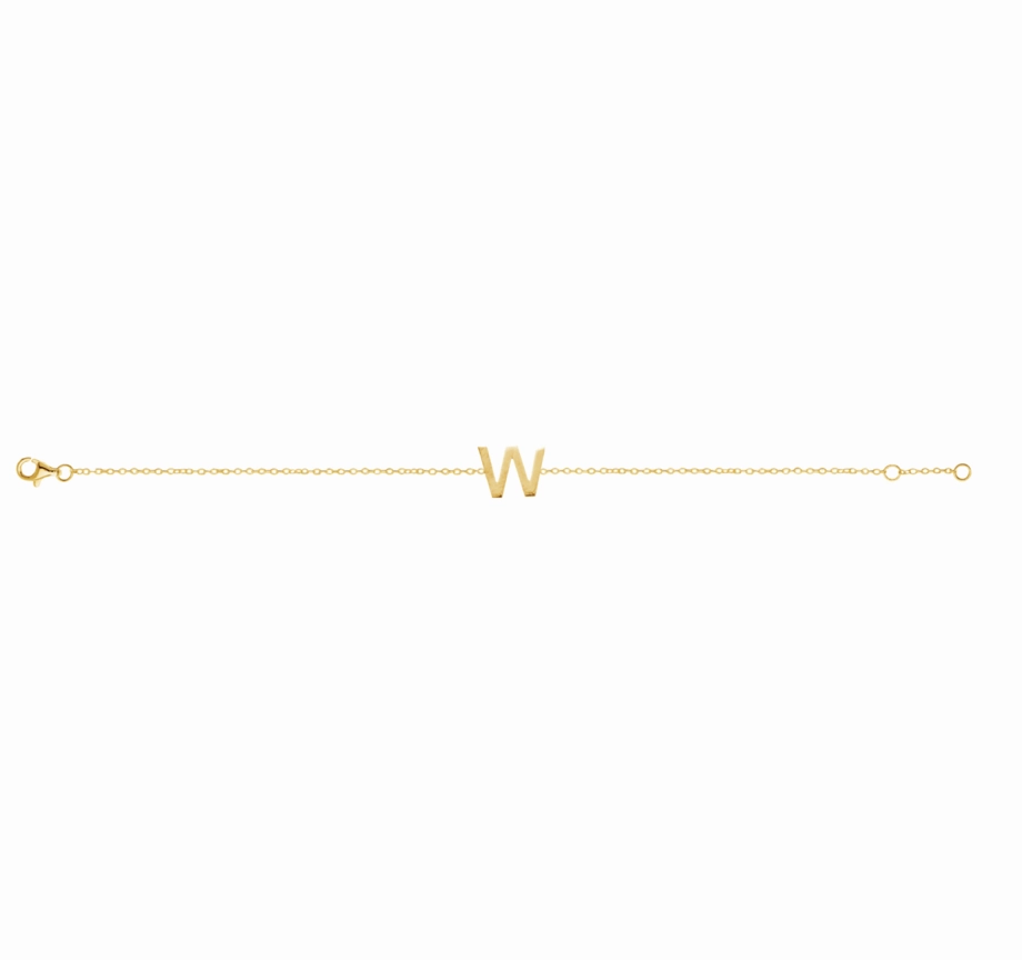 Petite Initial Letter Gold Plated Bracelet
