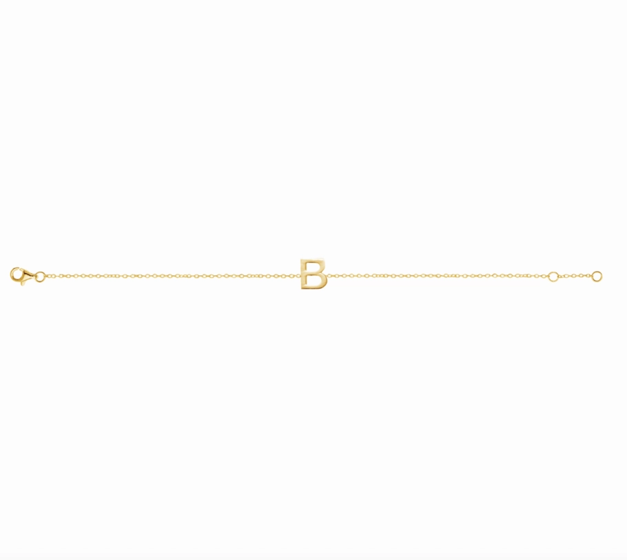 Petite Initial Letter Gold Plated Bracelet