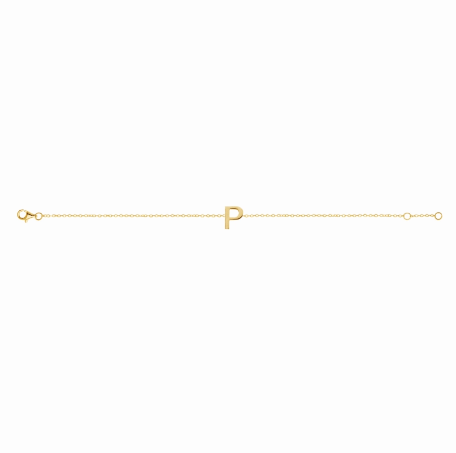 Petite Initial Letter Gold Plated Bracelet