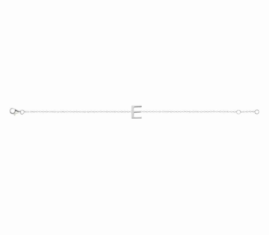 Petite Initial Letter Sterling Silver Bracelet