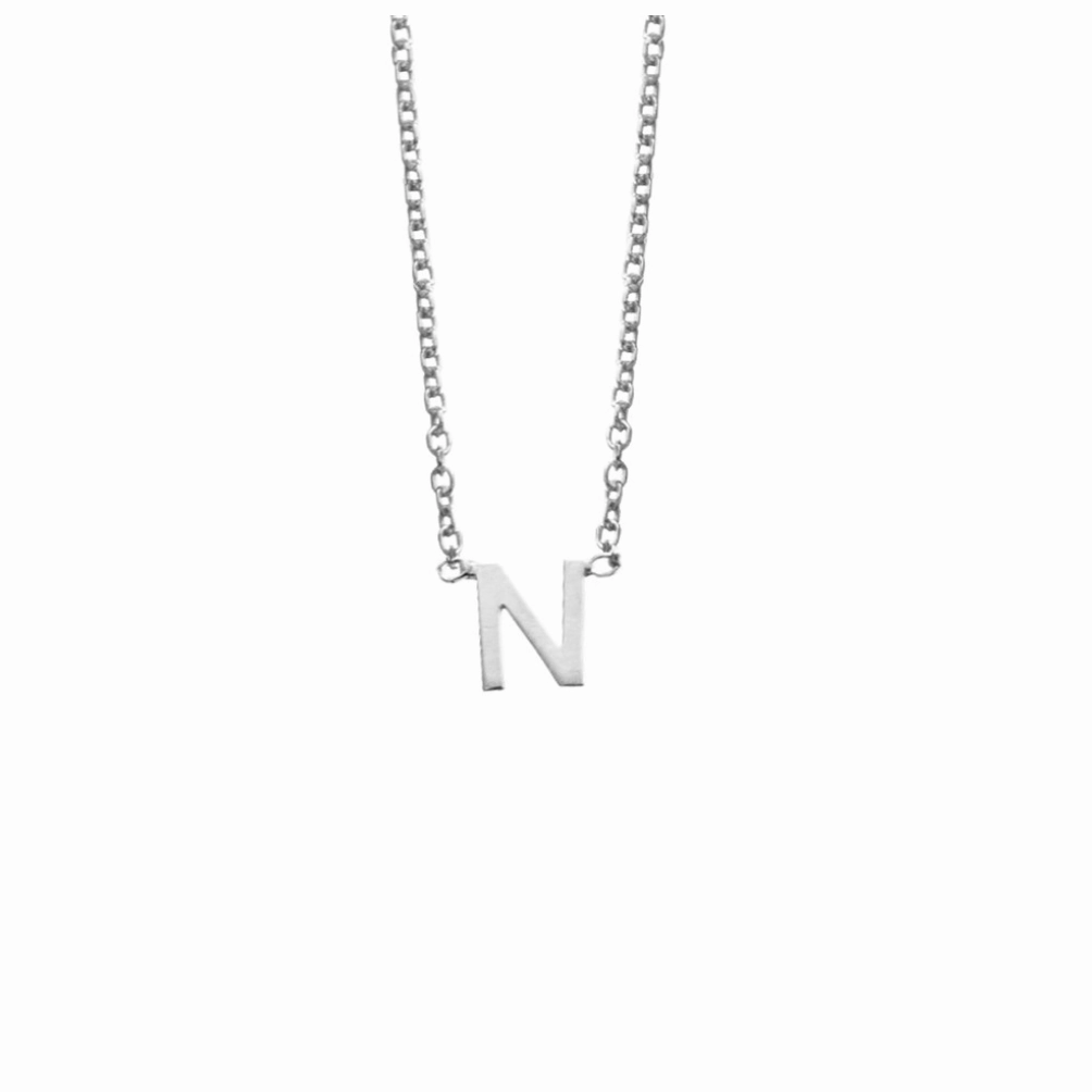 Petite Initial Letter Sterling Silver Necklaces