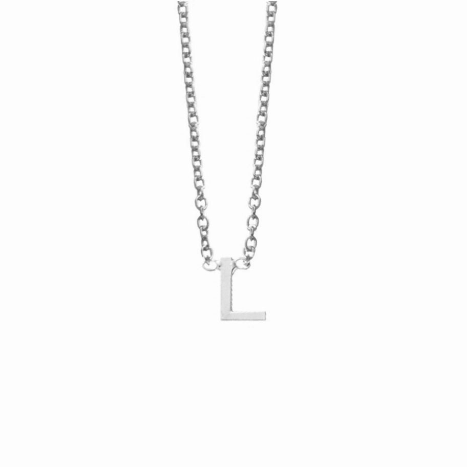 Petite Initial Letter Sterling Silver Necklaces