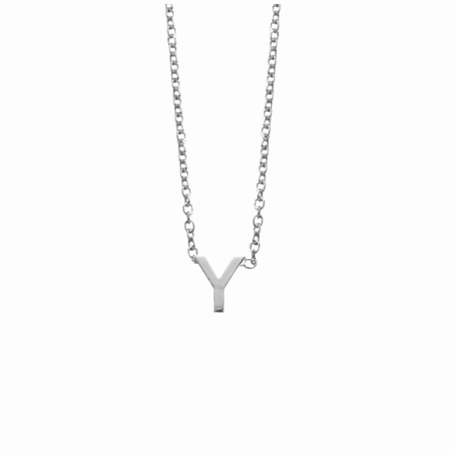 Petite Initial Letter Sterling Silver Necklaces