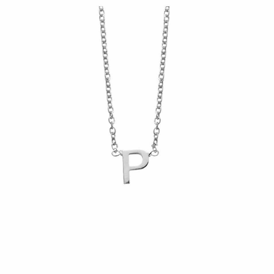 Petite Initial Letter Sterling Silver Necklaces