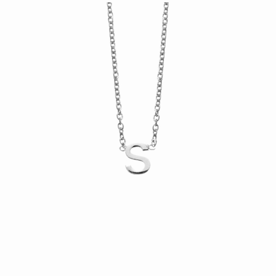 Petite Initial Letter Sterling Silver Necklaces
