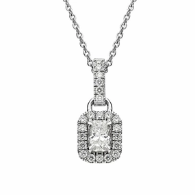 Phoenix Cut 18ct White Gold 0.50ct Diamond Cluster Necklace
