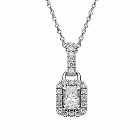 Phoenix Cut 18ct White Gold 0.50ct Diamond Cluster Necklace