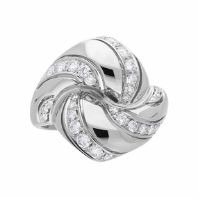 Picchiotti 18ct White Gold 0.93ct Diamond Swirl Dress Ring D