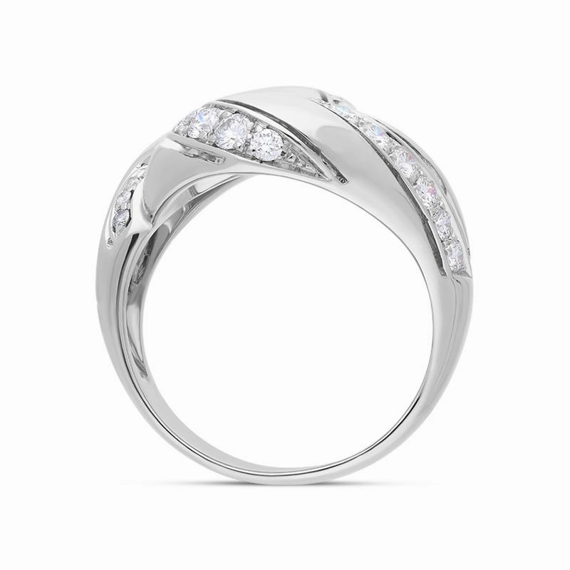 Picchiotti 18ct White Gold 0.93ct Diamond Swirl Dress Ring D
