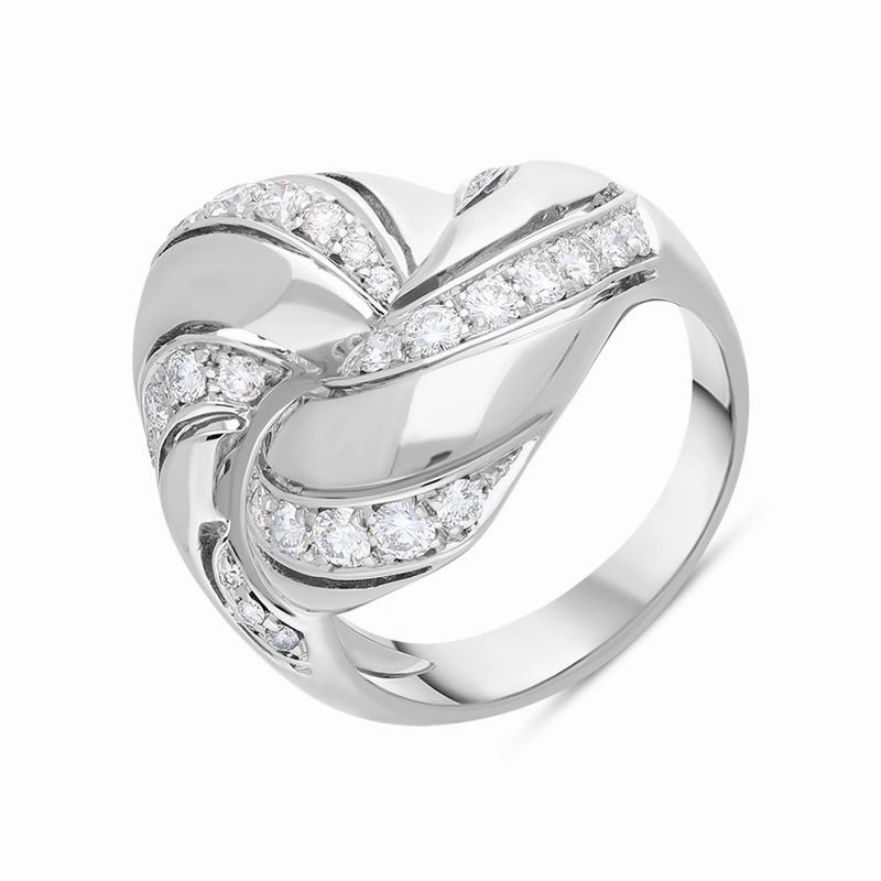 Picchiotti 18ct White Gold 0.93ct Diamond Swirl Dress Ring D