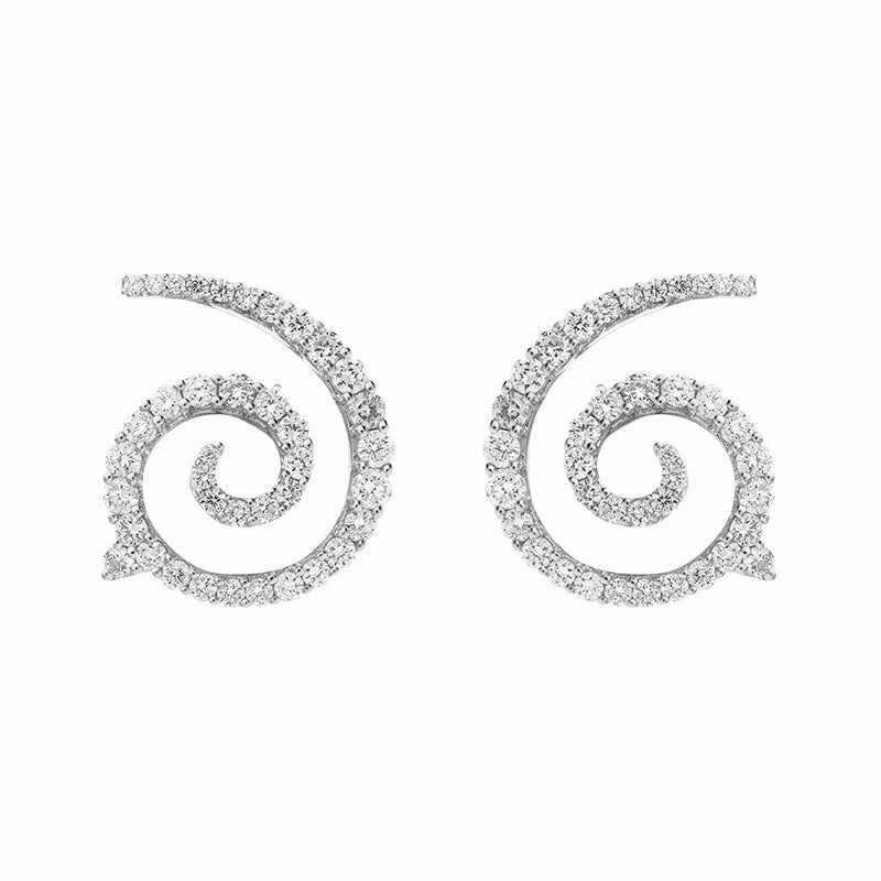 Picchiotti 18ct White Gold 1.05ct Diamond Spiral Earrings