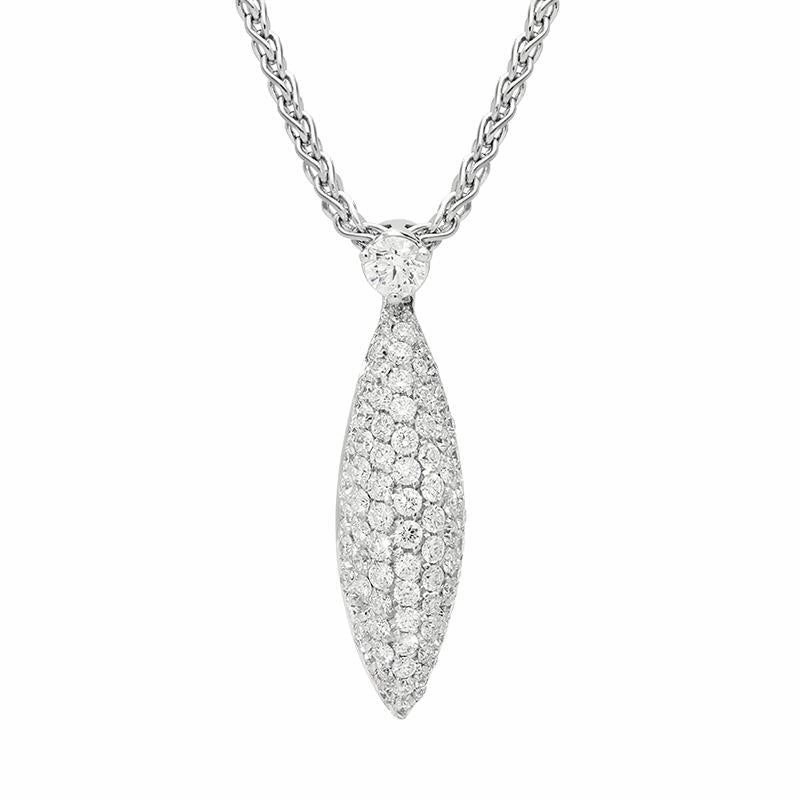 Picchiotti 18ct White Gold 1.12ct Diamond Marquise Necklace D