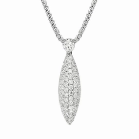 Picchiotti 18ct White Gold 1.12ct Diamond Marquise Necklace D