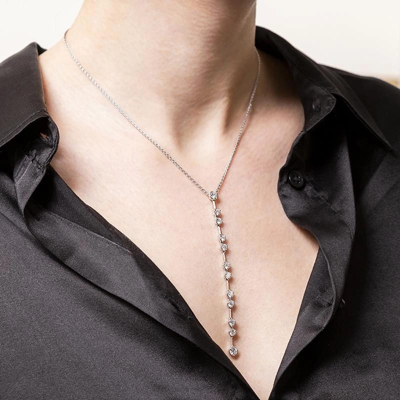 Picchiotti 18ct White Gold 1.73ct Diamond Drop Necklace D