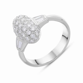 Picchiotti 18ct White Gold Diamond Domed Ring D