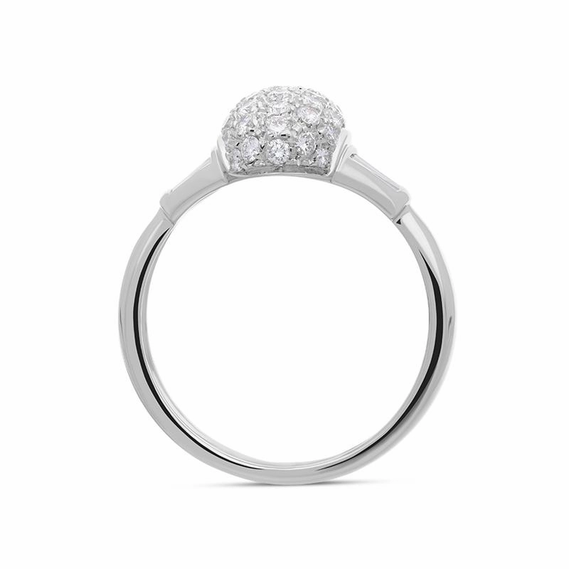 Picchiotti 18ct White Gold Diamond Domed Ring D